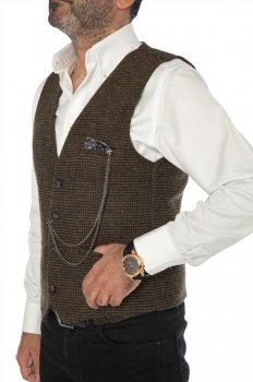 Carisma - Kostymväst 5204 Tätrutig