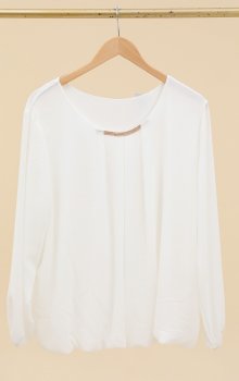 Chana - Blus CH214 Strass och veckdetaljer