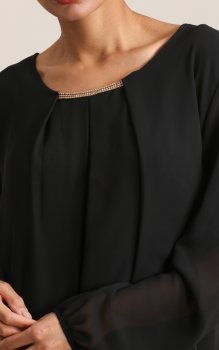 Chana - Blus CH214 Strass och veckdetaljer