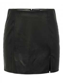 Only - onlLeni Faux Leather Slit Skirt