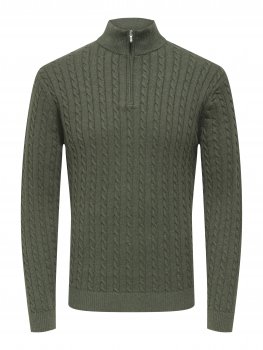 Only & Sons - onsLoui Cabel Half Zip Knit