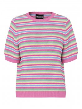 Pieces - pcDiana SS O-neck Stripe Knit