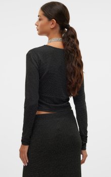 Vero Moda - vmKanva LS Glitter Short V-neck Top