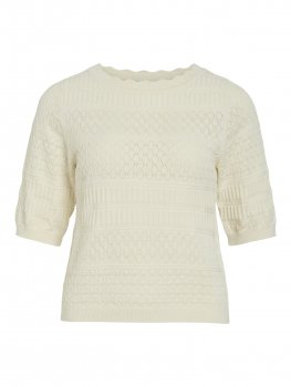 Vila - Vimilos SS O-neck Pointelle Top