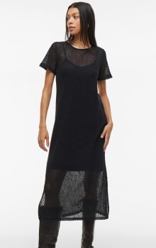Vila - Vimine O-neck SS Midi Dress