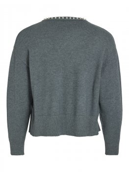 Vila - Vizafina O-neck Pearl Knit Cardigan