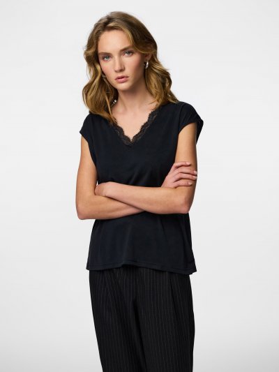 Pieces - pcKamala Lace V-neck Tee