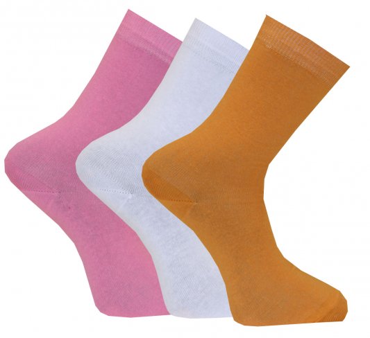 Wiareds - 3-pack Damstrumpa 5524 Rosa/Vit/Gul