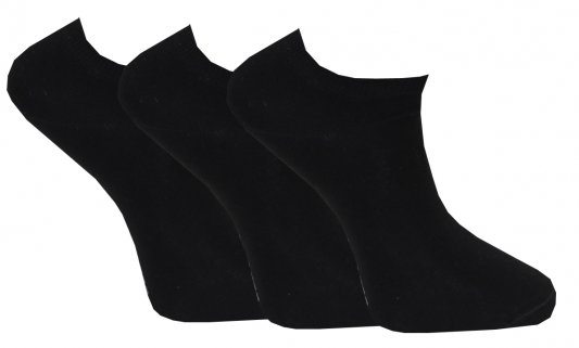 Wiareds - 3-pack Herrstrumpa 5105 Sneaker Enfärgad Svart 41/46