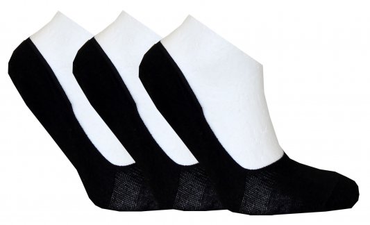 Wiareds - 3-pack Herrstrumpa 5107 No-Show Enfärgad Svart 41/46