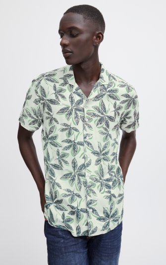 Blend - K.Ä. Skjorta 20716382 Palmprint, Resortkrage