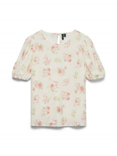 Vero Moda - vmBella 2/4 O-neck Top Pink Bella Print