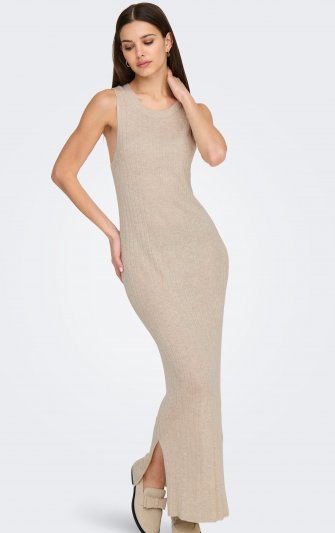 Only - onlTara SL Rib O-neck Maxi Dress