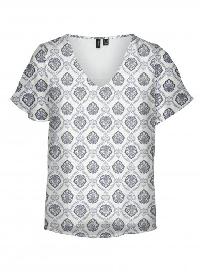 Vero Moda - vmSmilla SS V-neck Top Bea Print