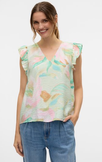 Vero Moda - vmJosie SL V-neck Top Myra Print