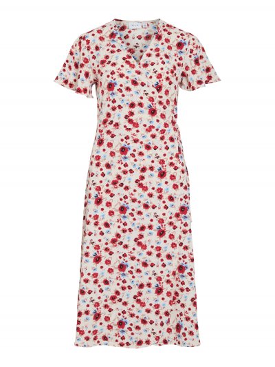 Vila - Vilovie SS Wrap Midi Dress Flo Print