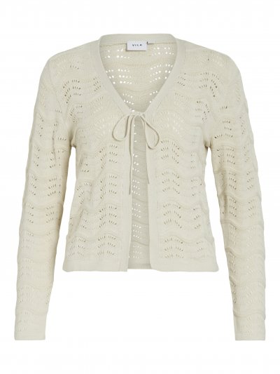 Vila - Viwave V-neck Tie Knit Cardigan